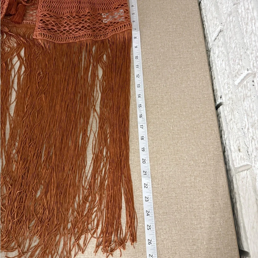 Idyllwind Rust Crochet Vest with Fringe - Picture 8 of 10